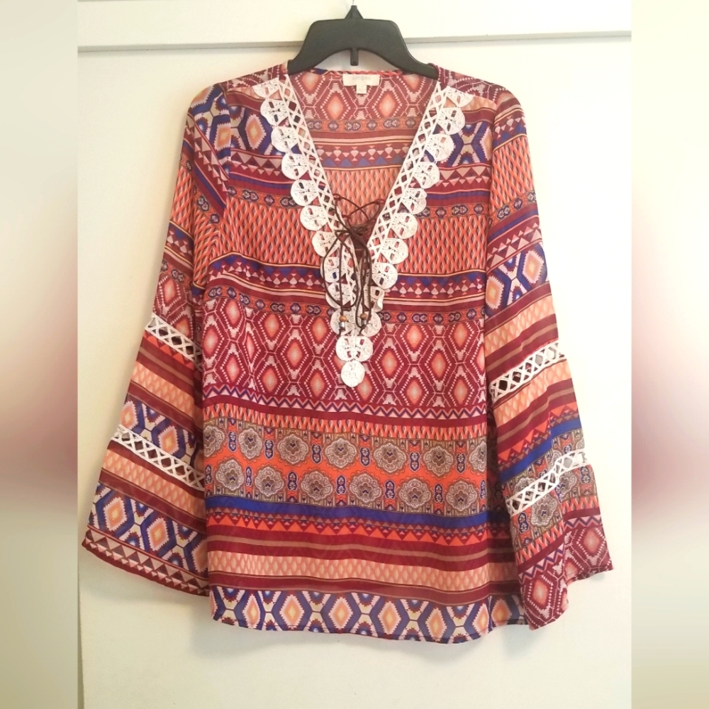 NWOT Umgee Boho Semi Sheer Top